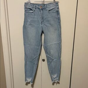 YMI Light Wash Distressed Ankle Jeans